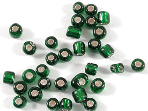 玻璃珠(大包)-中灌銀-深綠-3mm