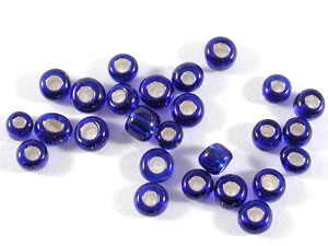 玻璃珠(大包)-中灌銀-寶藍-3mm