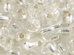 玻璃珠(大包)-中灌銀-透白-3mm