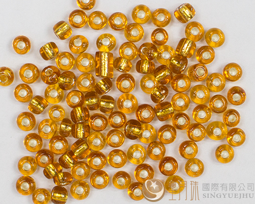 玻璃珠(灌银)-2mm-金黄