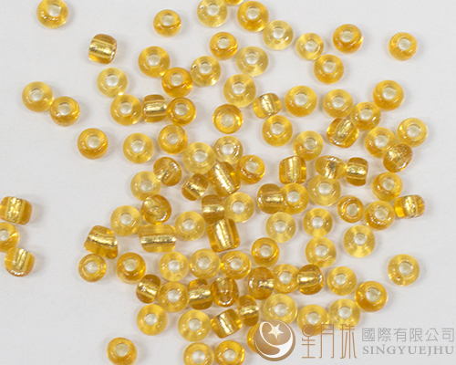 玻璃珠(灌銀)-4mm-淺金黃