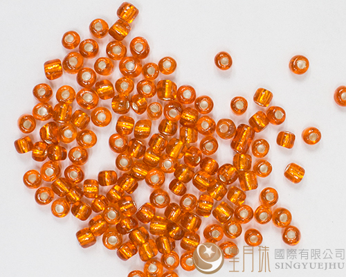 玻璃珠(灌銀)-4mm-橘