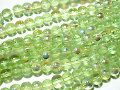 玻璃圓珠4mm-淺綠加彩