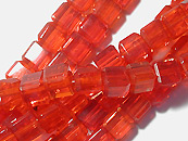 玻璃方型珠4*4mm-亮紅