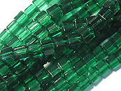 玻璃方型珠4*4mm-綠
