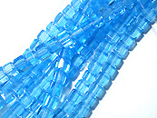 玻璃方型珠4*4mm-藍