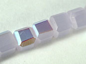 玻璃方型珠加彩4*4mm-淡紫蛋白