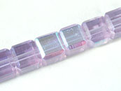 玻璃方型珠加彩4*4mm-淡紫籃