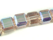 玻璃方型珠加彩4*4mm-淡葡萄紫