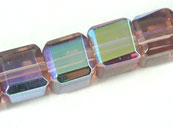 玻璃方型珠加彩4*4mm-淺葡萄紫