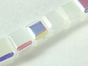 玻璃方型珠加彩4*4mm-蛋白
