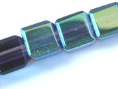 玻璃方型珠加彩4*4mm-紫罗兰