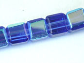 玻璃方型珠加彩4*4mm-宝篮