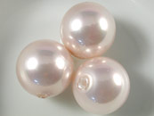 A級貝殼珍珠半洞(1入)12mm-淺粉彩