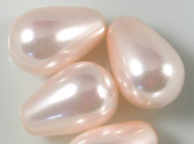 A級貝殼珍珠水滴半洞(2入)6*10mm-淺粉彩