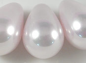 A級貝殼珍珠水滴半洞(1入)8*12mm-淡粉彩