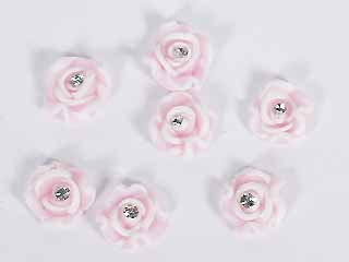 手工特製花~8#白邊鑽花-淺淺粉-5顆