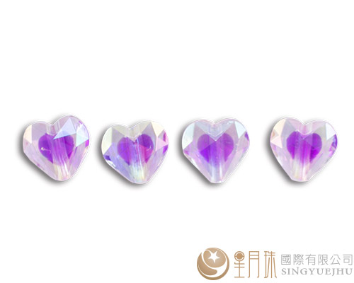五彩心型珠-紫色-10入