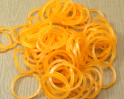 果凍色皮筋橡圈組-果凍橘