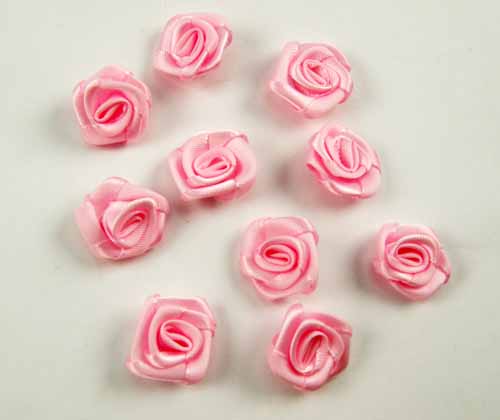 緞帶玫瑰花-淺粉紅色-10入
