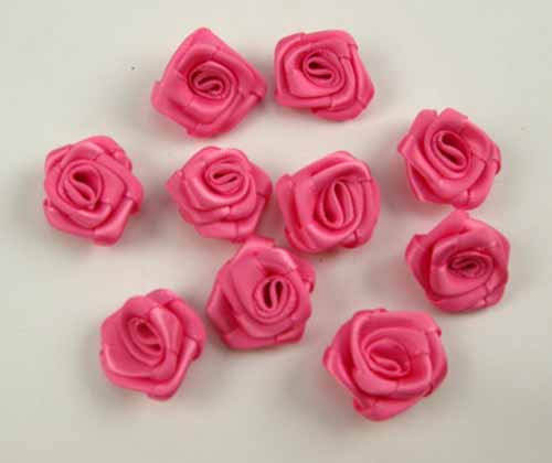 緞帶玫瑰花-深粉紅色-10入