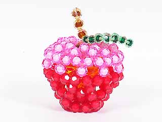 串珠材料503粉紅蘋果-10mm珠中珠
