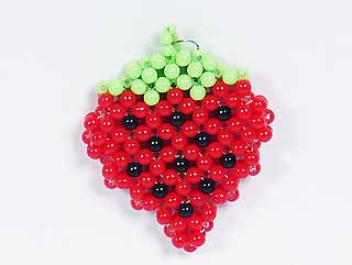 串珠材料包1307~扁~双面草莓-3mm糖果珠