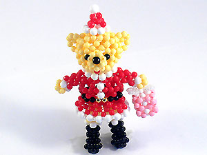 串珠材料包1224聖誕熊(女)-3mm糖果珠
