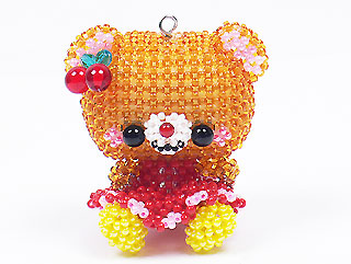 串珠材料包1442大大头熊3-红裙妹-11/0日本玻璃珠