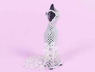 串珠材料包1274白纱礼服(侧花)-3mm水晶珍珠