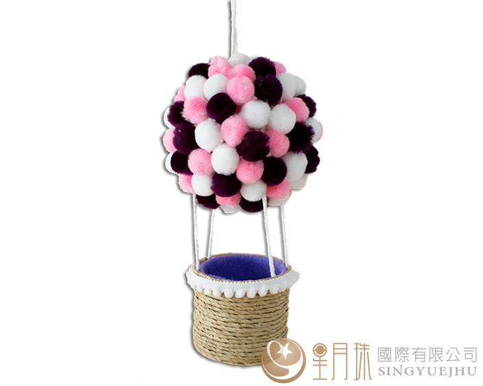熱氣球夜燈-紫粉