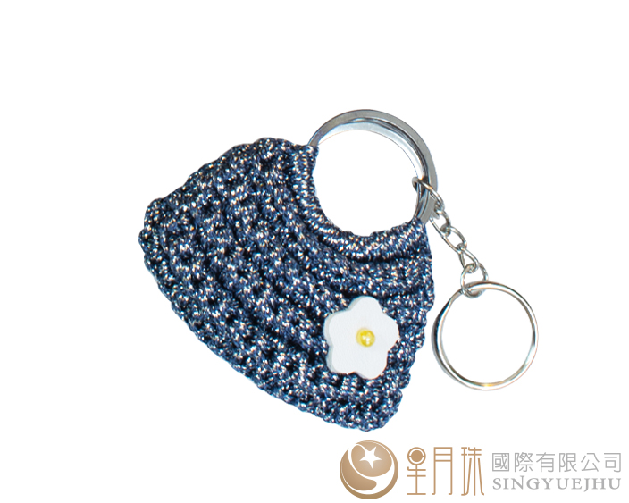 DIY閃亮亮半月包吊飾-1入藍