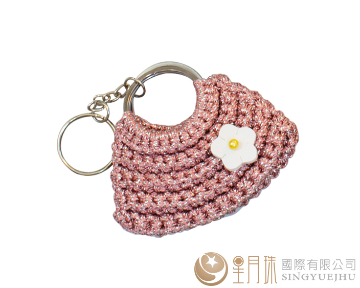 DIY閃亮亮半月包吊飾-1入粉