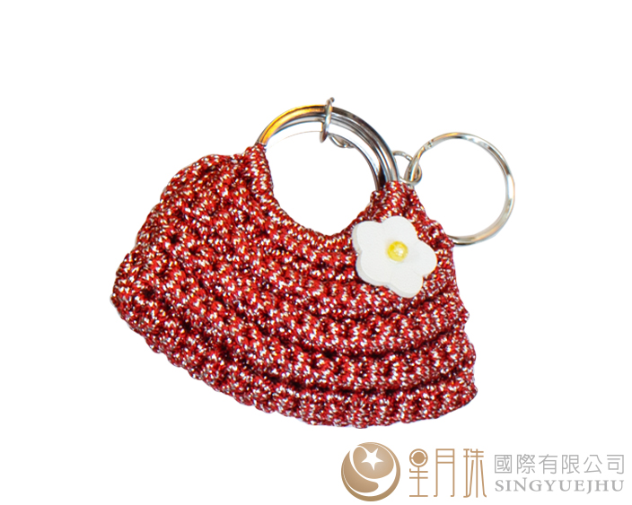 DIY閃亮亮半月包吊飾-1入紅