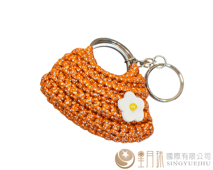 DIY閃亮亮半月包吊飾-1入橘