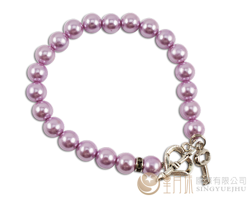 DIY仿珍珠手鍊材料包-紫色
