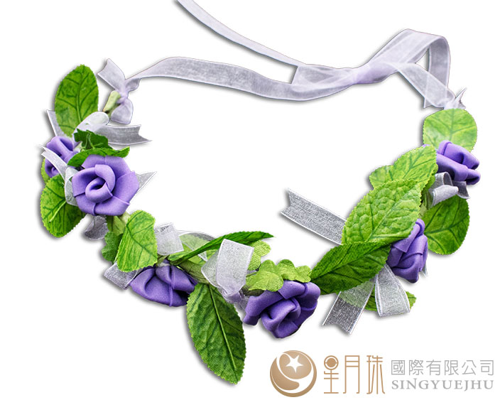 DIY-玫瑰花環頭飾-紫