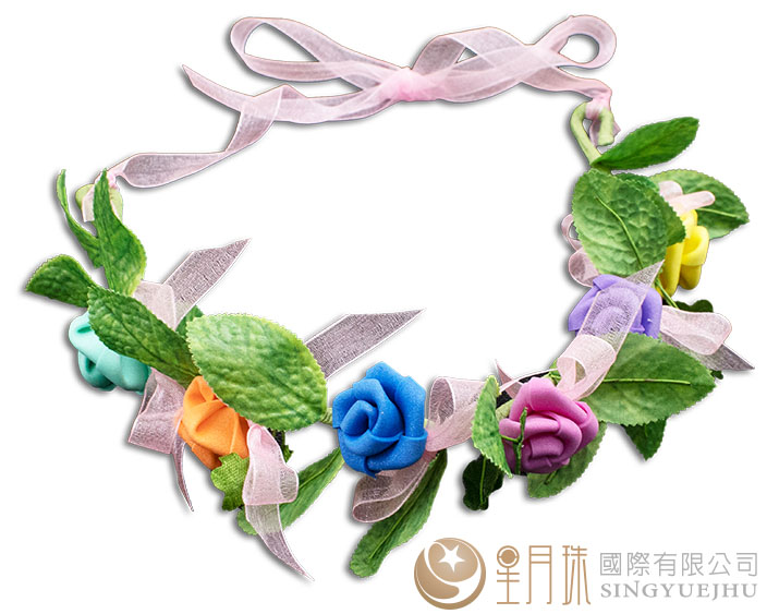 DIY-玫瑰花環頭飾-彩色