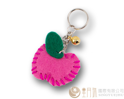 DIY不織布~迷你蘋果鎖圈-桃紅(D0021)