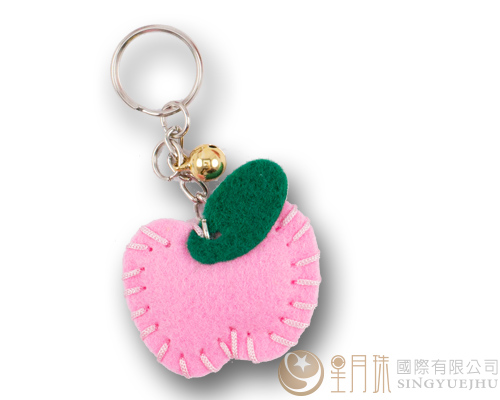 DIY不織布~迷你蘋果鎖圈-粉紅(D0021)