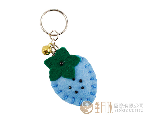 DIY不織布~迷你草莓鎖圈-淺藍(D0022)