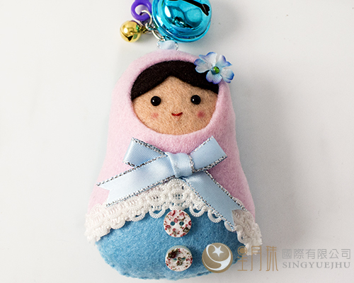 俄羅絲娃娃不織布鎖圈材料包-粉色(D0014)