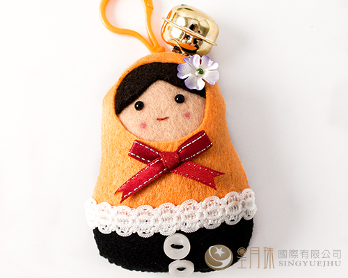 俄羅絲娃娃不織布鎖圈材料包-橘色(D0014)