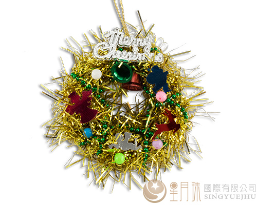 DIY龙柱~小小圣诞圈吊饰-金色(J004)