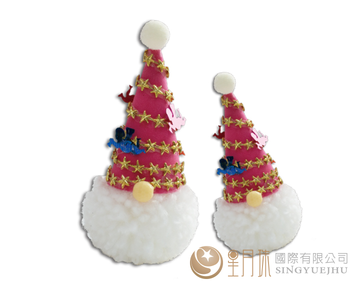 聖誕老人毛球吊飾材料包-粉(M008)