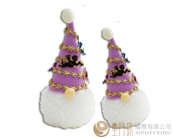 圣诞老人毛球吊饰材料包-浅紫(M008)