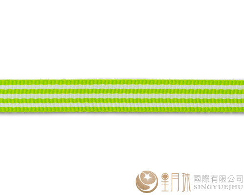 條紋-羅紋緞帶-3分-75尺 果綠