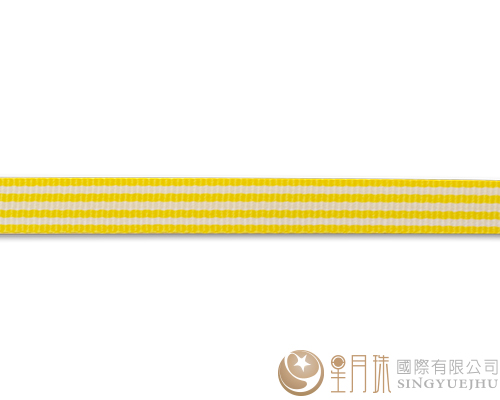 條紋-羅紋緞帶-3分-75尺 淺黃