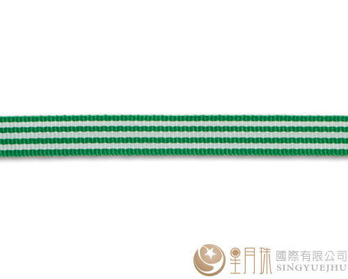 條紋-羅紋緞帶-3分-75尺 綠