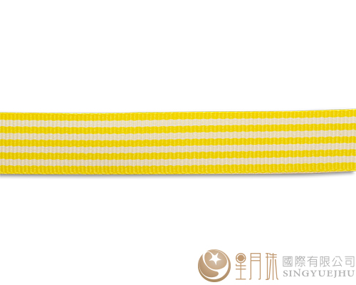 条纹-罗纹缎带-5分-75尺 亮黄
